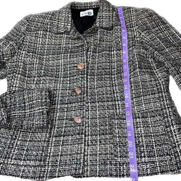 Paul Harris Design Size 10 Women’s Vintage Black White Pattern Blazer Preloved - Picture 4 of 9